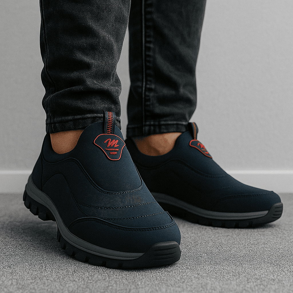 Zapatos elegantes sin cordones de cuero sintético negro para oficina